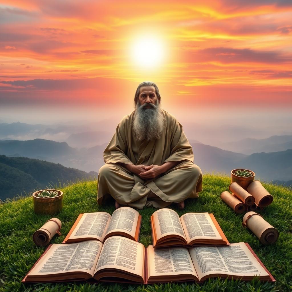 A visual representation of philosophy featuring a serene and contemplative setting