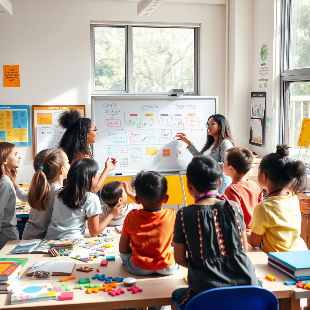 An engaging depiction of pedagogy showcasing a vibrant classroom environment