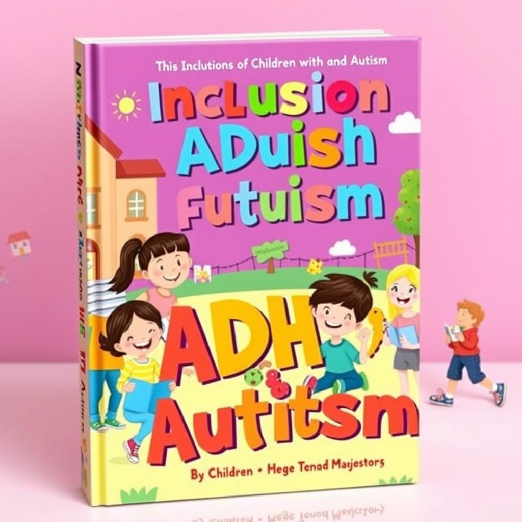 A colorful and engaging book cover design focused on the inclusion of children with ADHD and autism