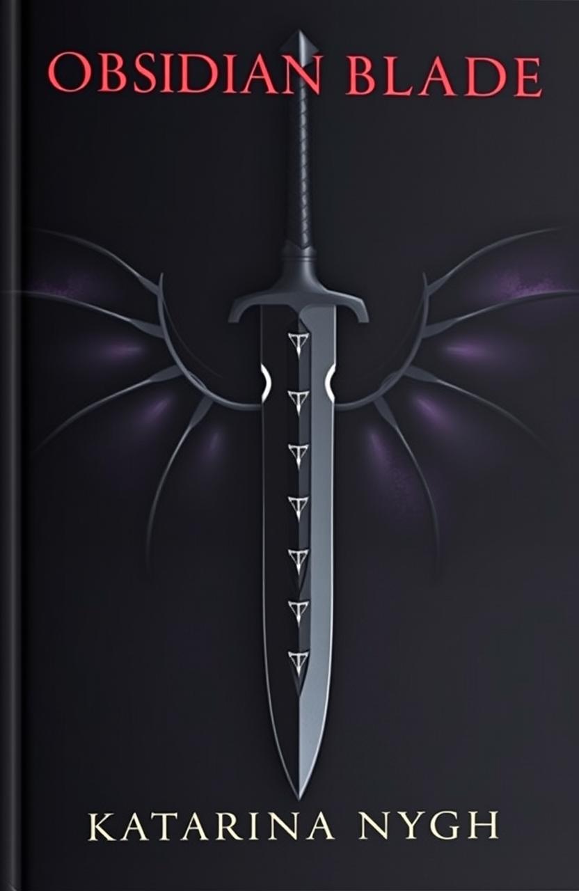 A dark black book cover featuring a striking sword that combines elements of a falchion and a machete