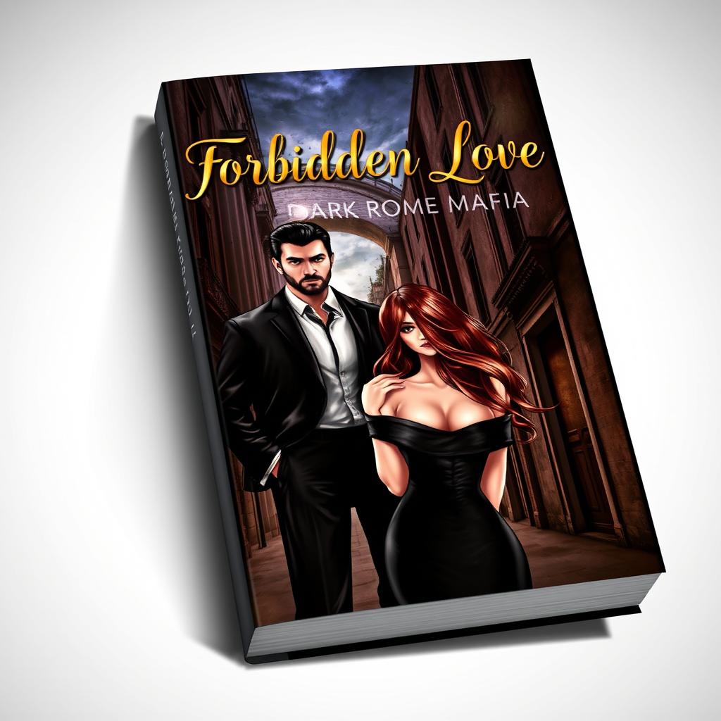 A captivating cover design for a book titled 'Forbidden Love: Dark Rome Mafia'