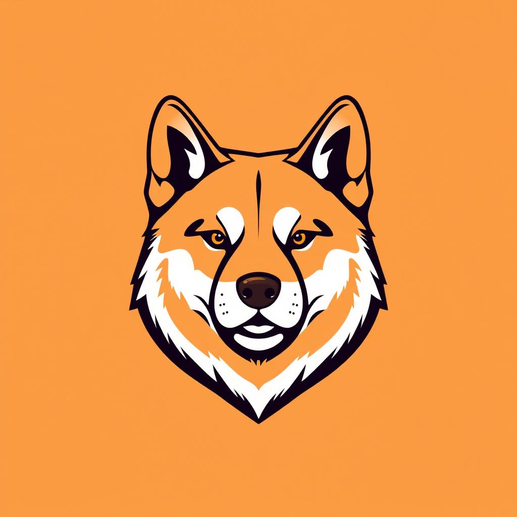 A striking logo featuring the head of an Akita Inu, stylized in a sleek vector design