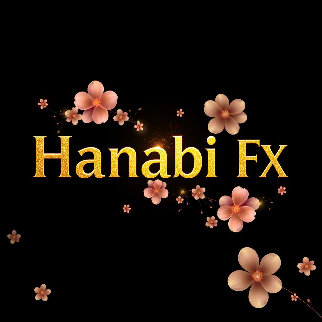 A chic and stylish graphic design featuring the text 'Hanabi FX' in a bold and modern font, similar to the original design of 'marcusf1993'