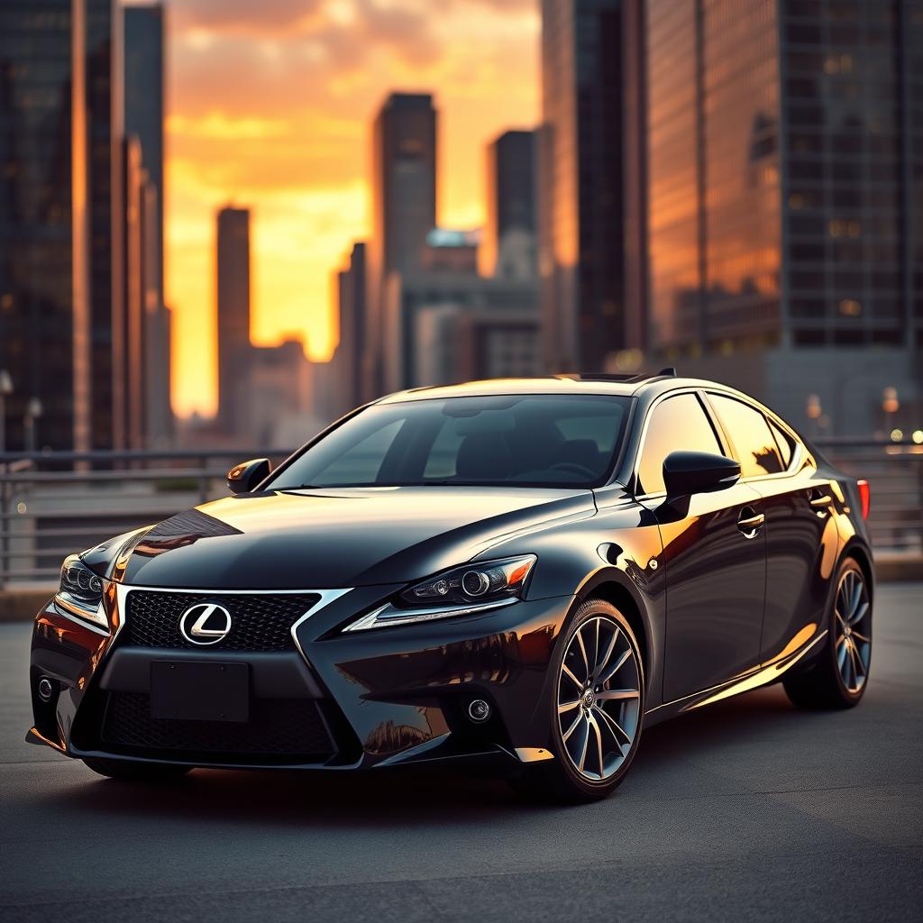 A stunning Lexus IS300 parked in a modern urban setting