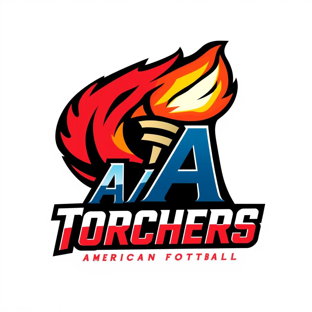 Logo design for the Aceh Torchers American Football team featuring a stylized torch symbol that represents the northern Sumatran island