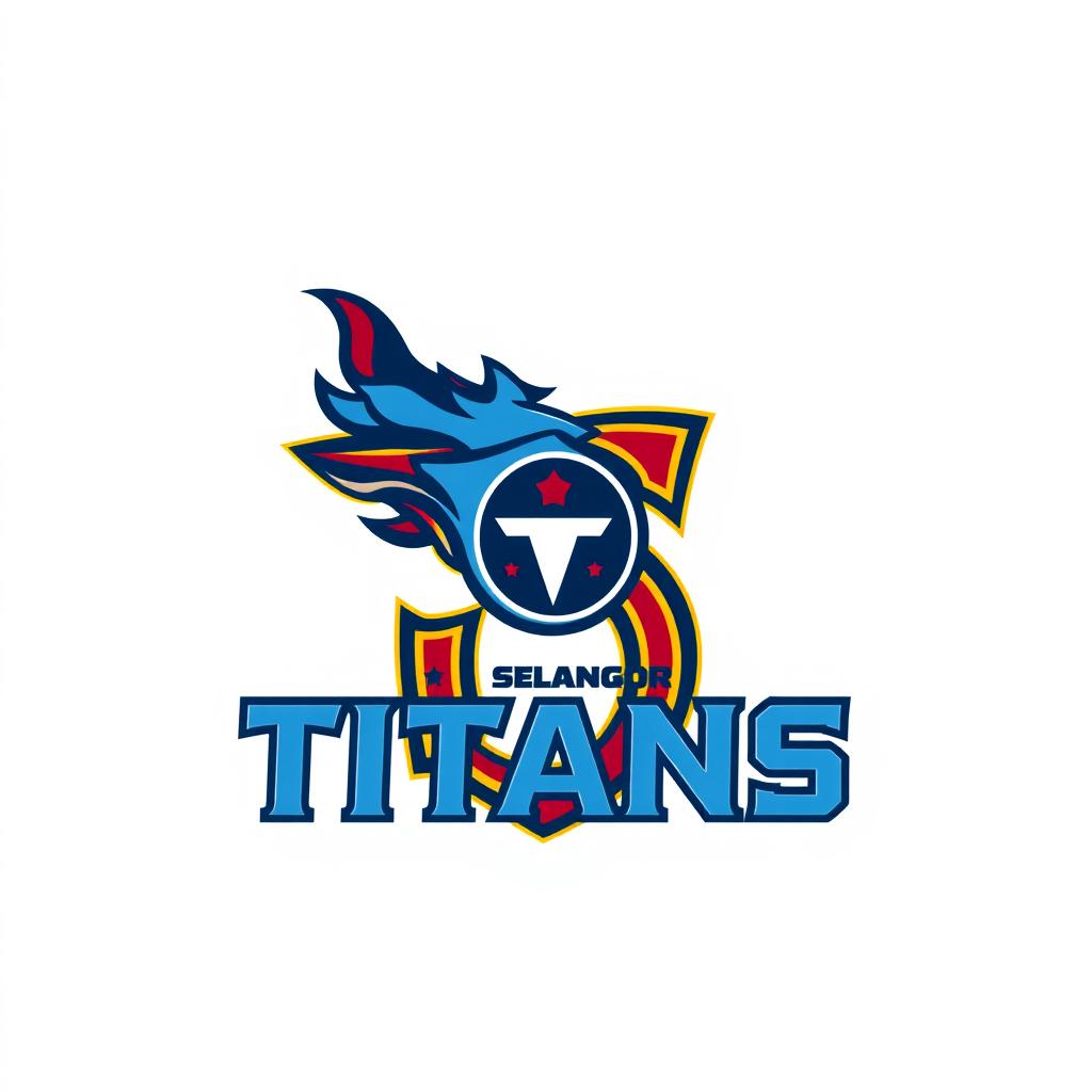 Logo design for the Selangor Titans American Football team, featuring a bold stylized 'S' that mirrors the dynamic essence of the Tennessee Titans logo