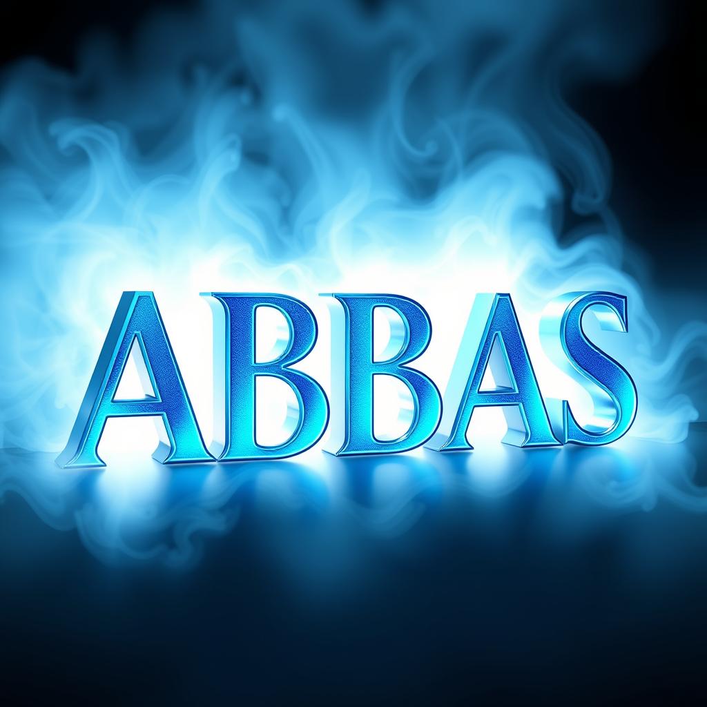 A striking 3D representation of the word 'ABBAS' crafted from aluminum, featuring a magical and enchanting design