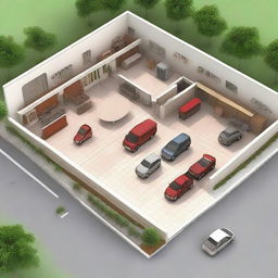 Design an efficient layout for a 750 square meters plot with a well-designed shop incorporated into it.