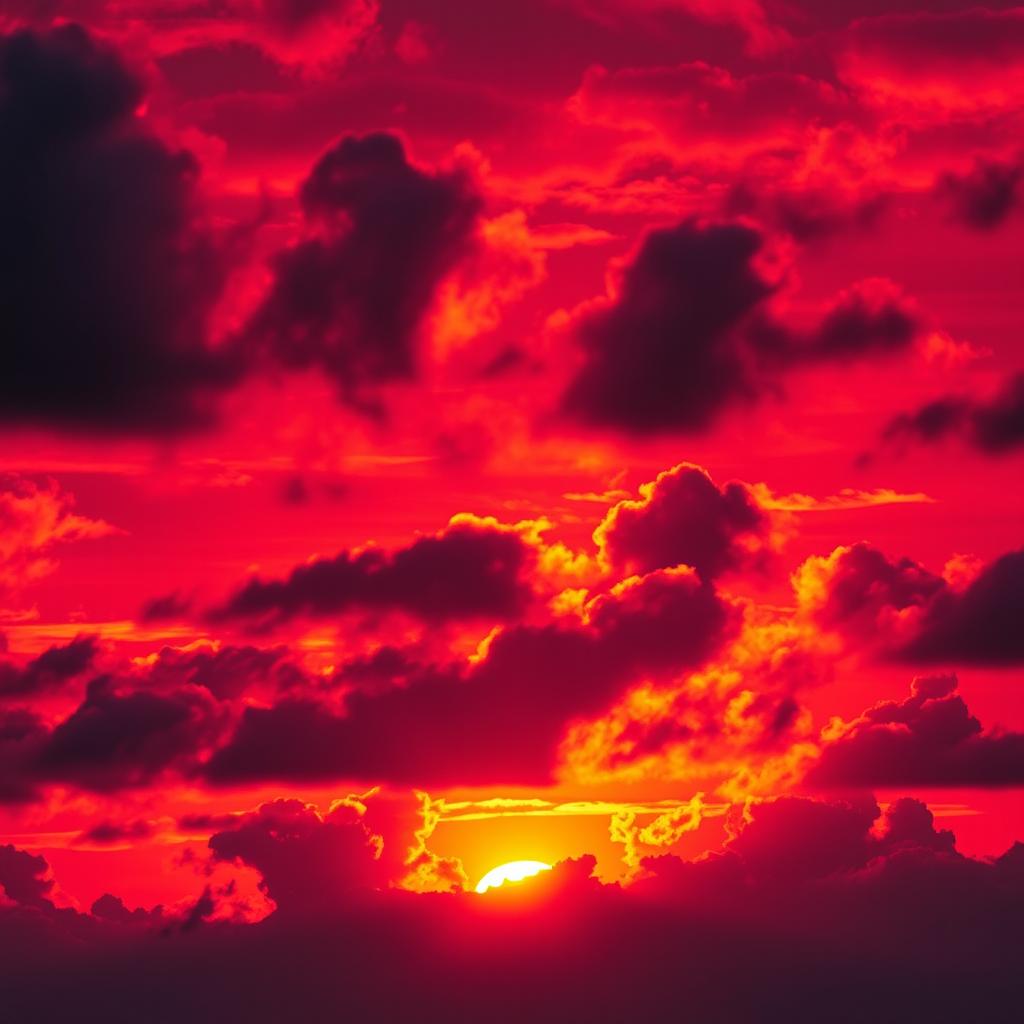 A breathtaking sunset with a vivid magenta sky filled with dramatic, fluffy clouds