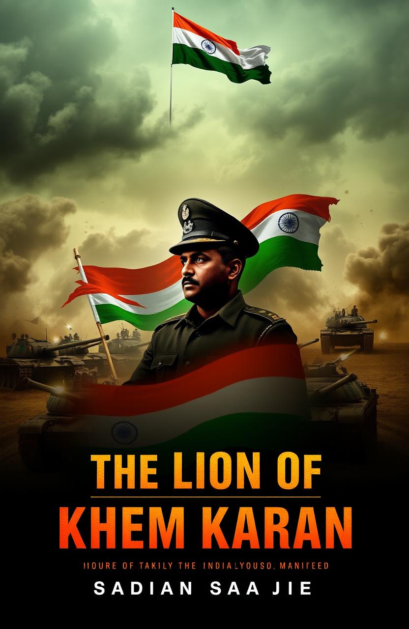 A powerful and patriotic book cover design honoring Veer Abdul Hameed, the hero of the 1965 India-Pakistan War