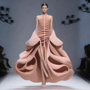 The fashion designer showcased a unique dress inspired by the shape and structure of the alimentary tract.