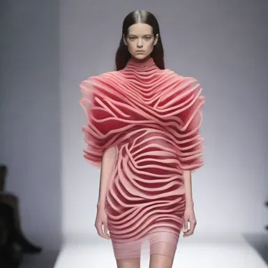 The fashion designer showcased a unique dress inspired by the shape and structure of the alimentary tract.
