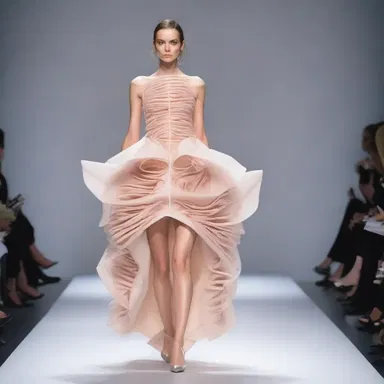 The fashion designer showcased a unique dress inspired by the shape and structure of the alimentary tract.