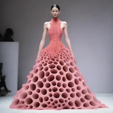 The fashion designer showcased a unique dress inspired by the shape and structure of the alimentary tract.