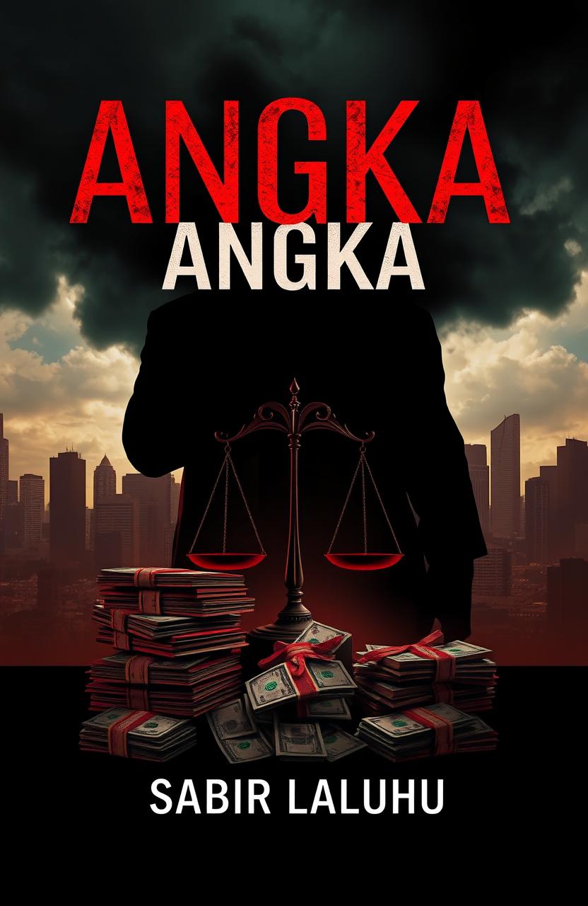 A captivating novel cover design for the book titled "ANGKA" by Sabir Laluhu