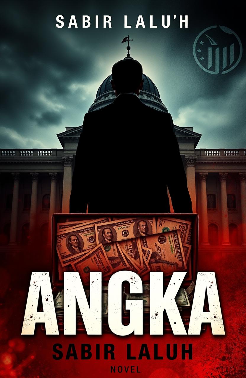 A captivating book cover design for a novel titled "ANGKA" by Sabir Laluhu