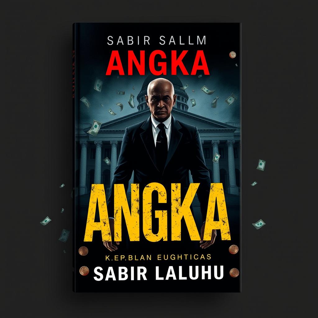 A powerful book cover design for the novel titled "ANGKA" by Sabir Laluhu