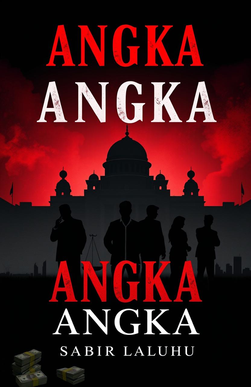 A gripping novel cover design for a book titled "ANGKA" by author Sabir Laluhu