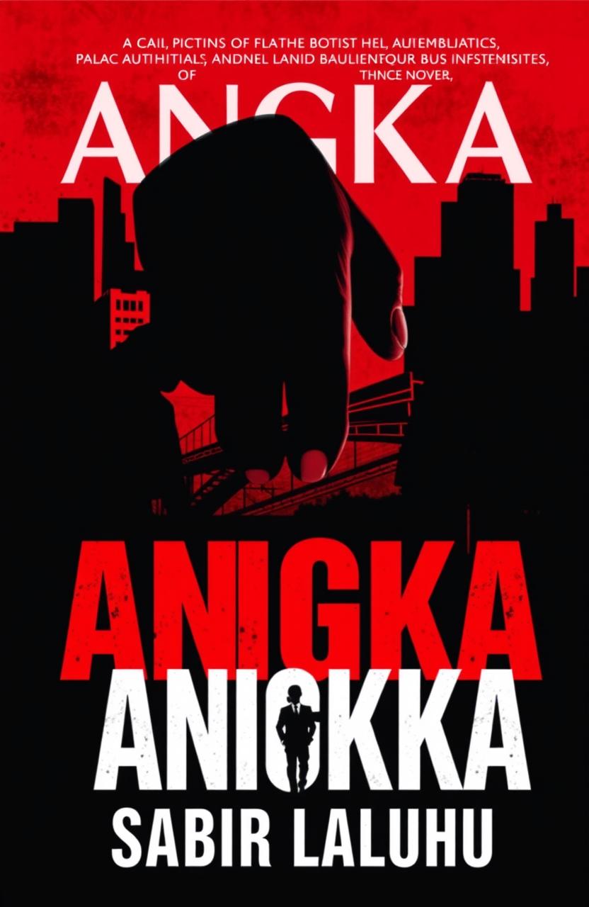 A striking book cover design for a novel titled "ANGKA" by author Sabir Laluhu