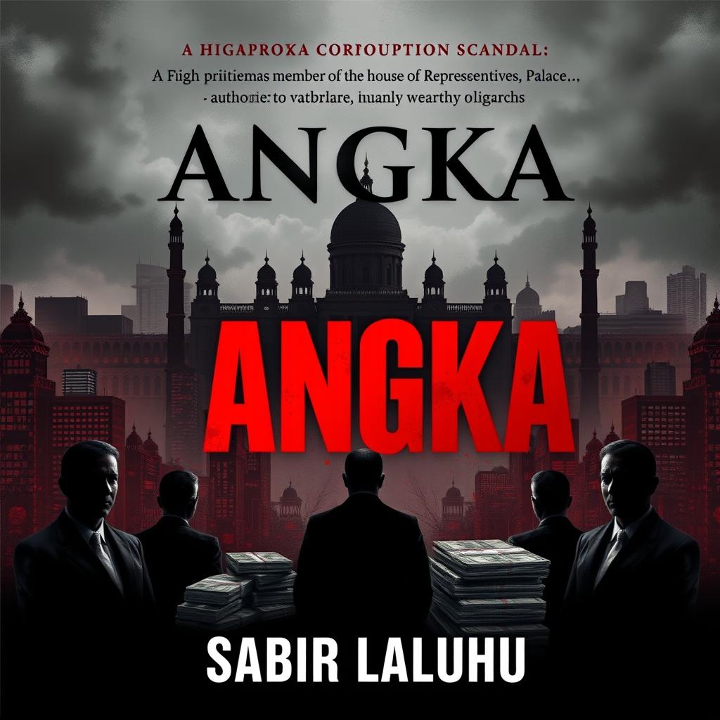 An engaging book cover design for a novel titled "ANGKA" by author Sabir Laluhu