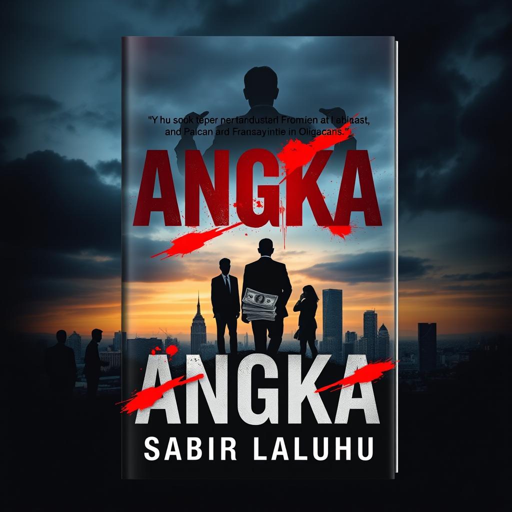 An impactful book cover design for a novel titled "ANGKA" by author Sabir Laluhu