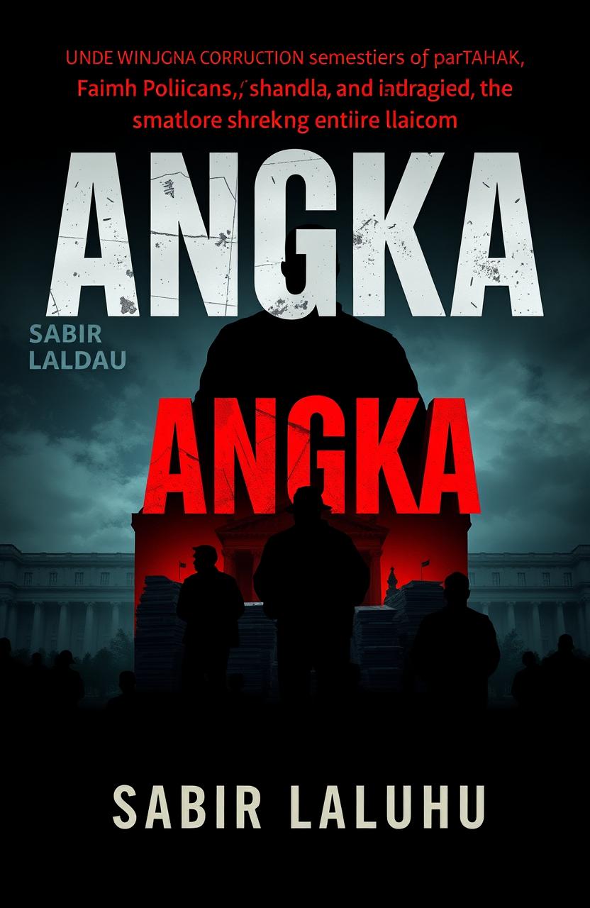 A gripping novel cover design for a book titled "ANGKA" by author Sabir Laluhu
