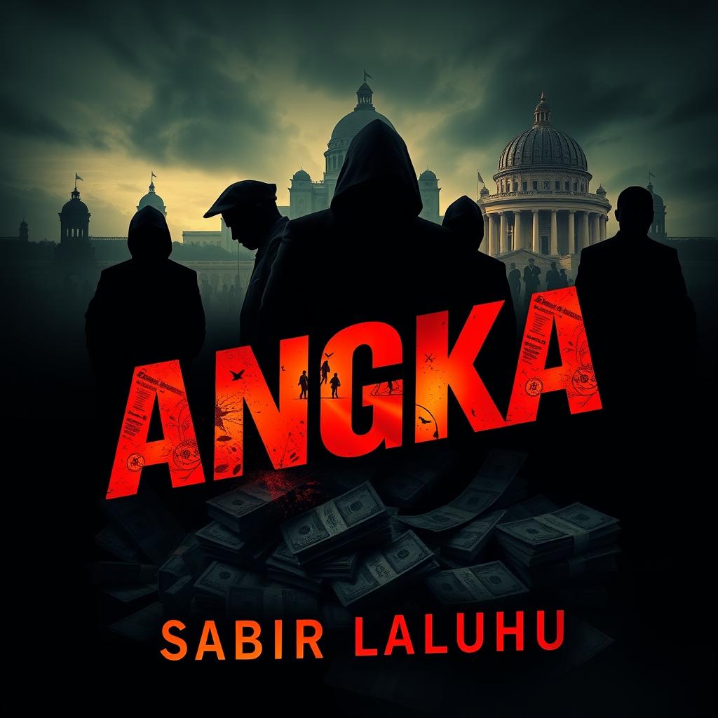 A striking novel cover design for the book titled "ANGKA" by author Sabir Laluhu