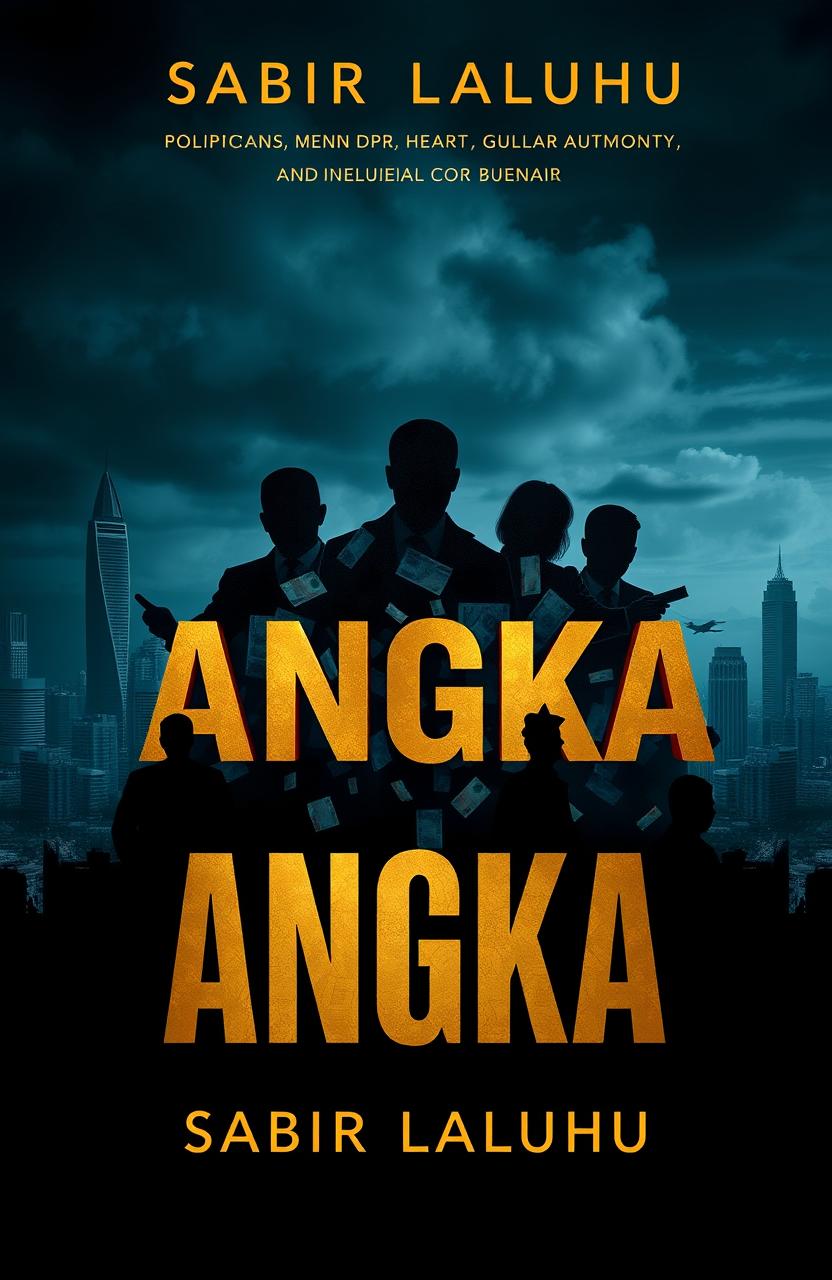 A striking novel cover design for a book titled 'ANGKA' by Sabir Laluhu