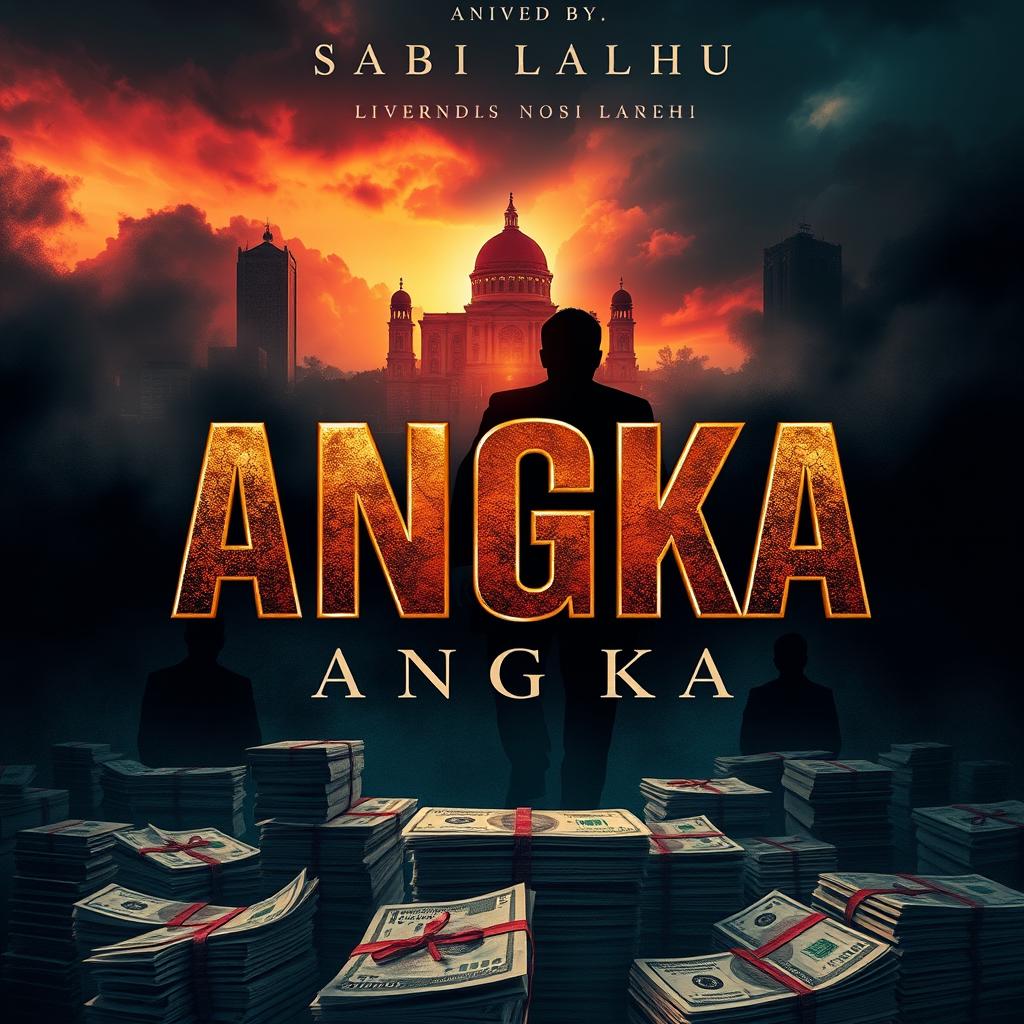 A captivating novel cover design for the book titled 'ANGKA' by Sabir Laluhu