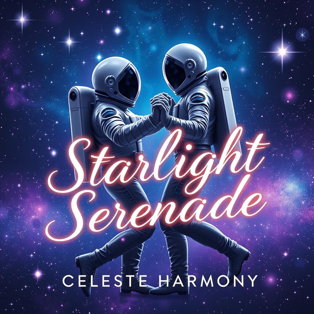 A stunning book cover design for 'Starlight Serenade' by Celeste Harmony