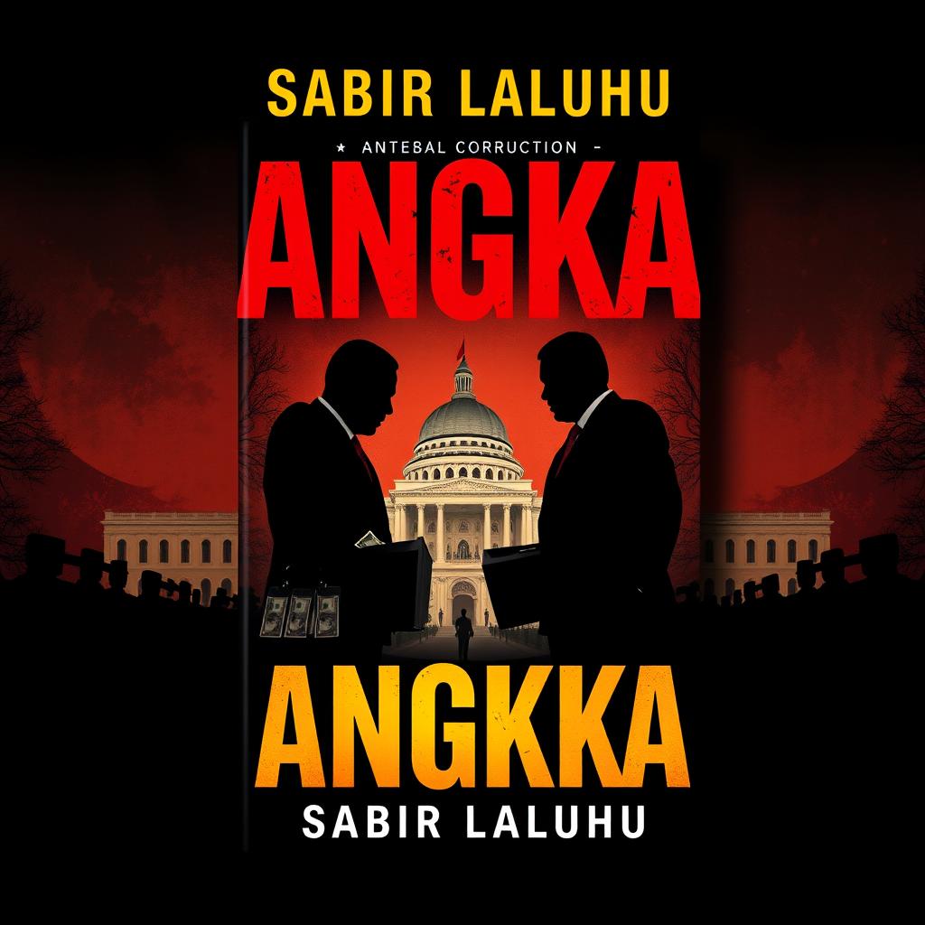 A striking novel cover for a book titled "ANGKA" by Sabir Laluhu
