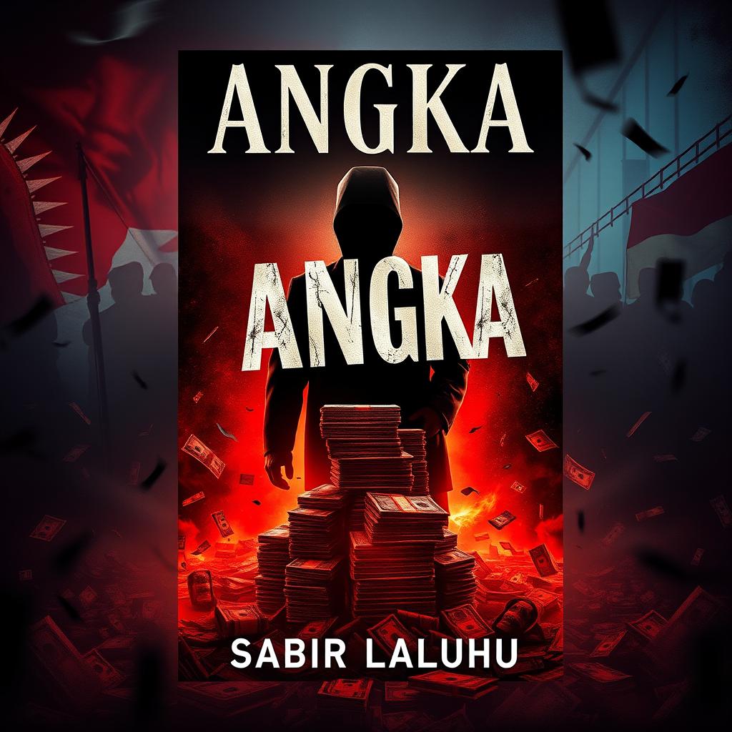 A striking novel cover for the book titled 'ANGKA' by author Sabir Laluhu