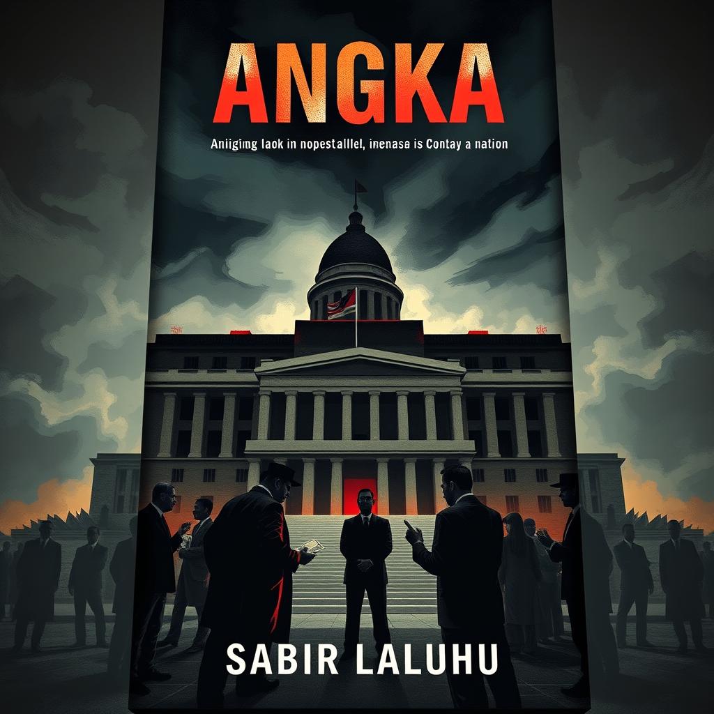 A compelling novel cover design for a book titled "ANGKA" by Sabir Laluhu