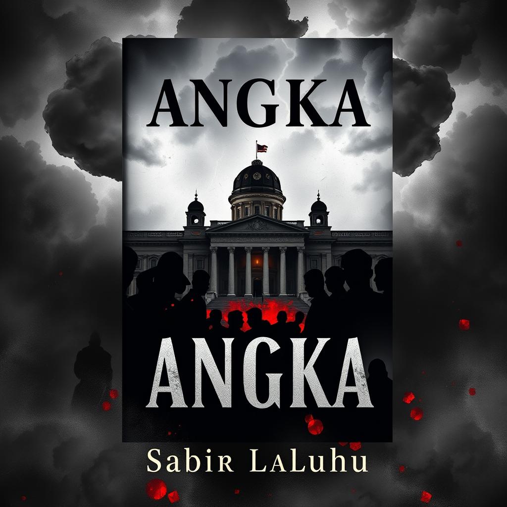 An impactful novel cover design for a book titled "ANGKA" by Sabir Laluhu