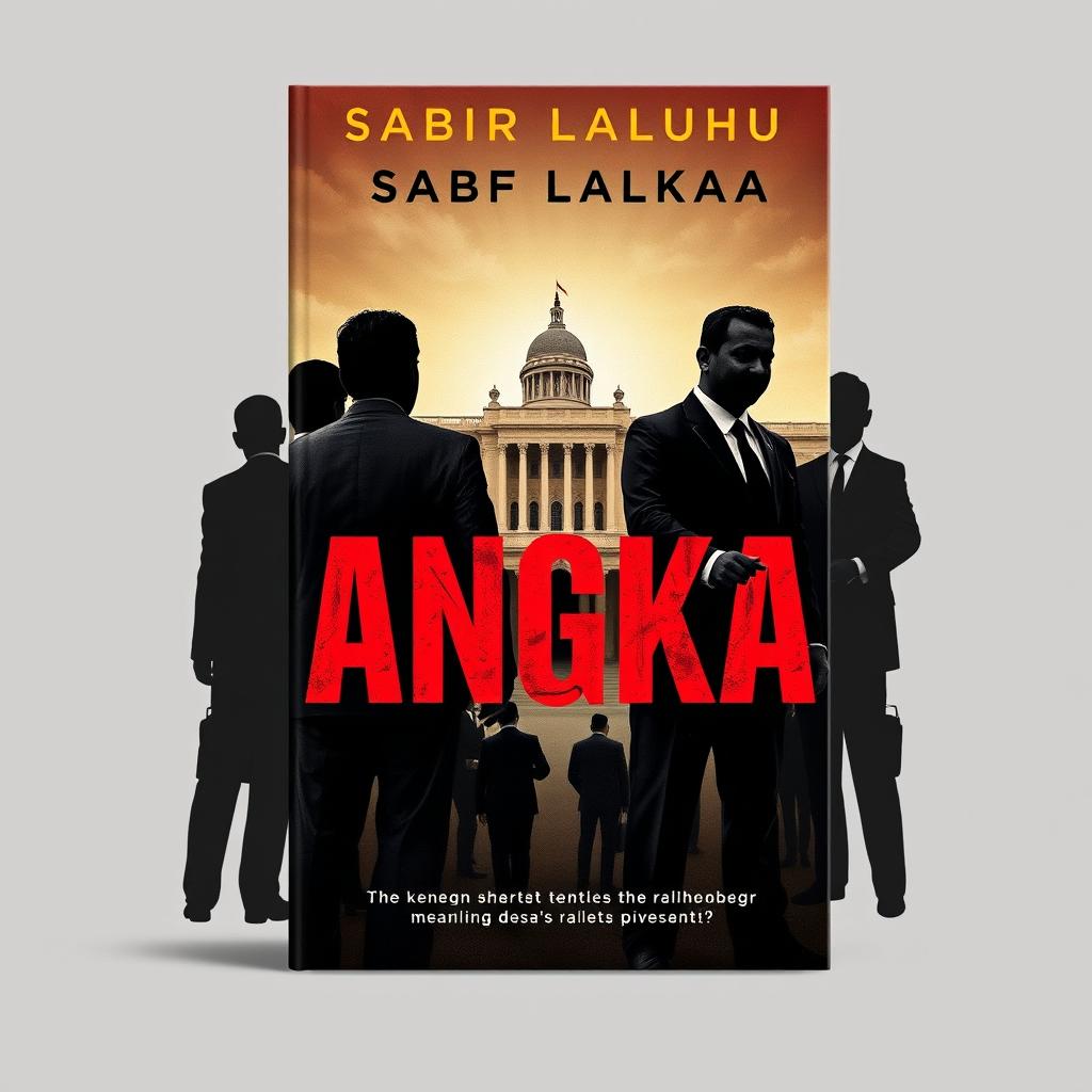 A gripping novel cover design for the book titled "ANGKA" by Sabir Laluhu