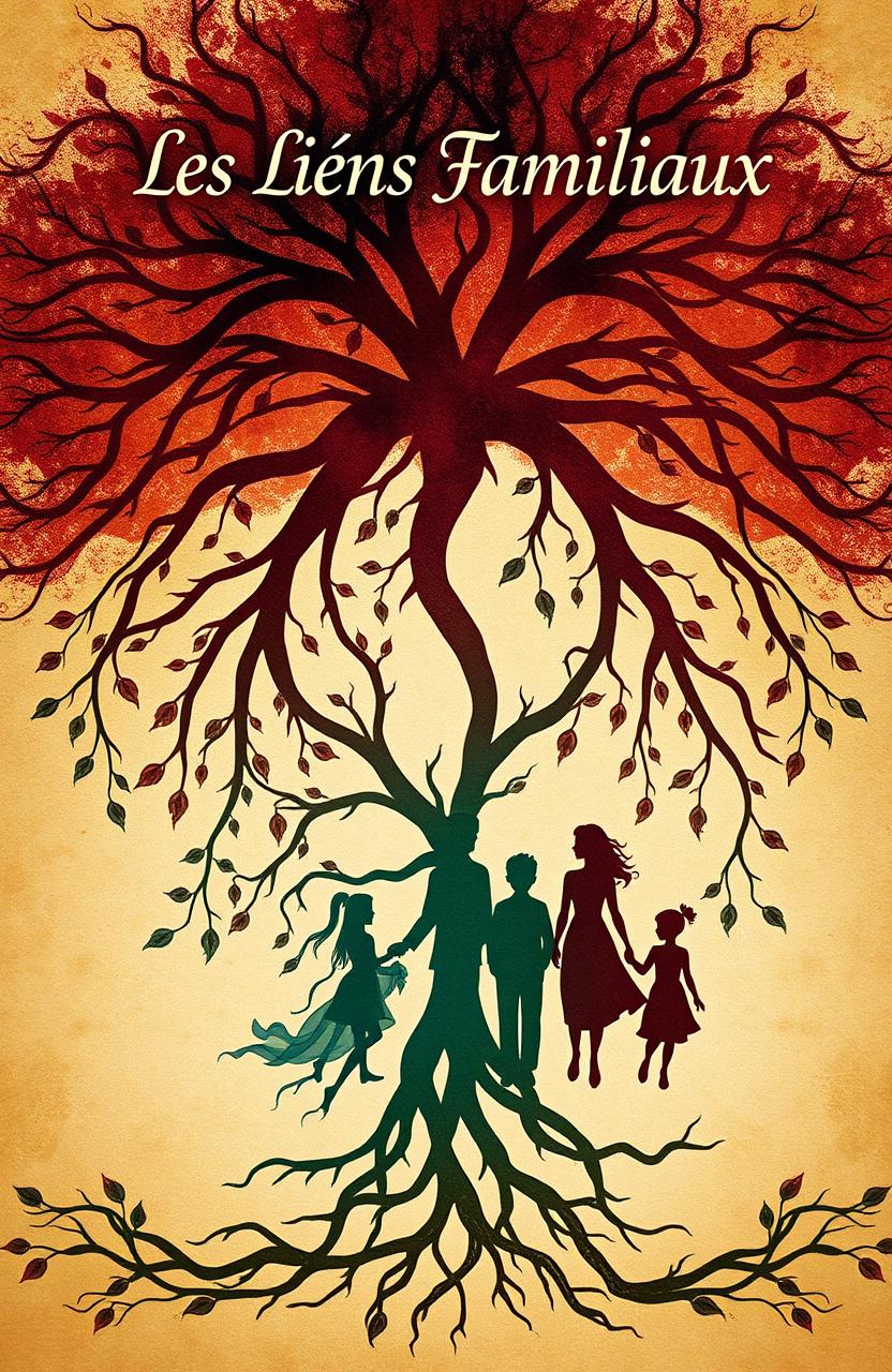 A captivating cover for a short story titled 'Les Liens Familiaux'