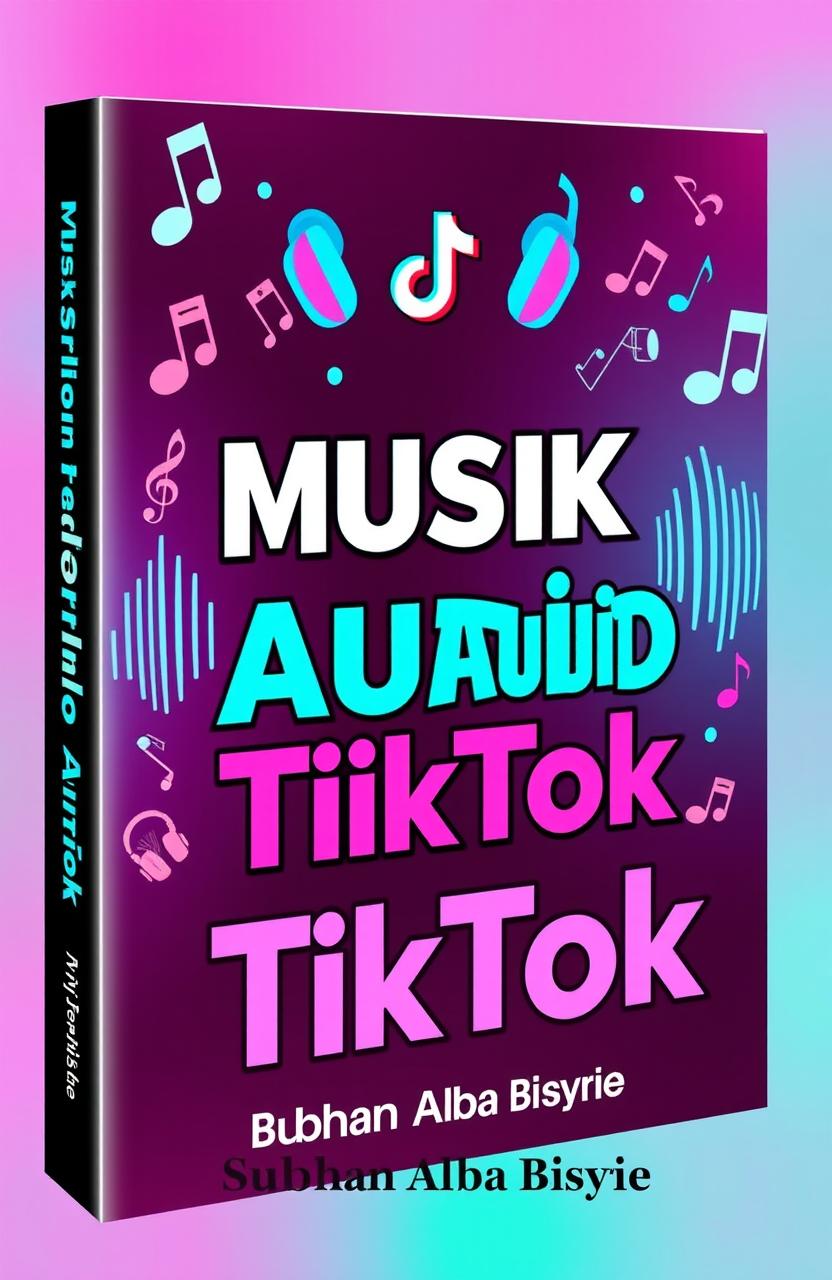 A vibrant and engaging cover for a book titled 'Musik dan Audio TikTok'