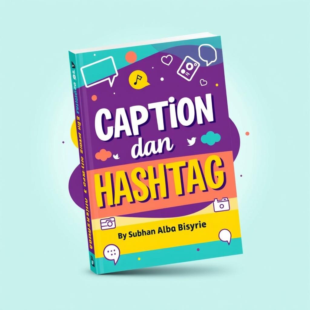 A captivating cover design for the book titled 'Caption dan Hashtag'