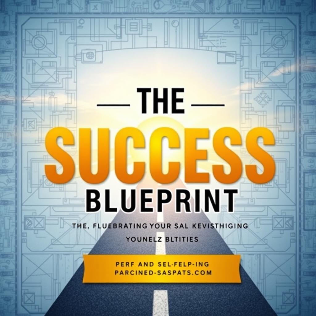 A visually engaging book cover for a self-help book titled "The Success Blueprint", featuring bold, modern typography that conveys motivation and positivity