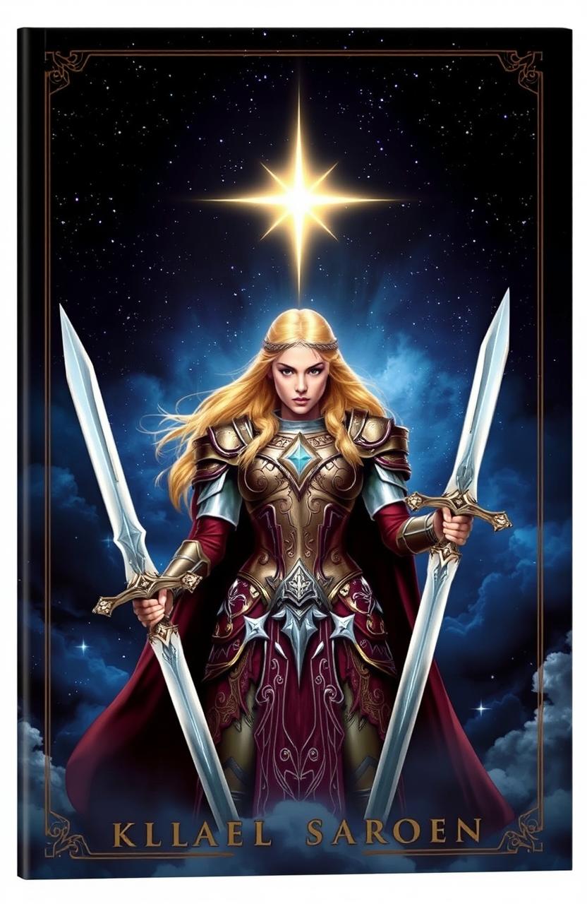 A stunning fantasy book cover featuring a dark starry sky illuminated by a single bright star
