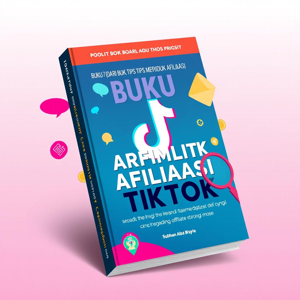 A striking cover design for a book titled 'BUKU 7 (DARI 12 BUKU) TIPS MEMILIH PRODUK AFILIASI TIKTOK' by Subhan Alba Bisyrie