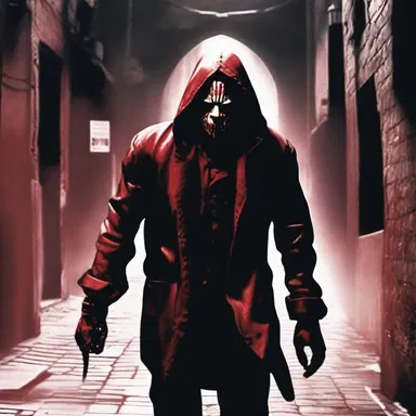 The alky stumbled through the dark alley, his bloodshot eyes glinting with a terrifying madness.