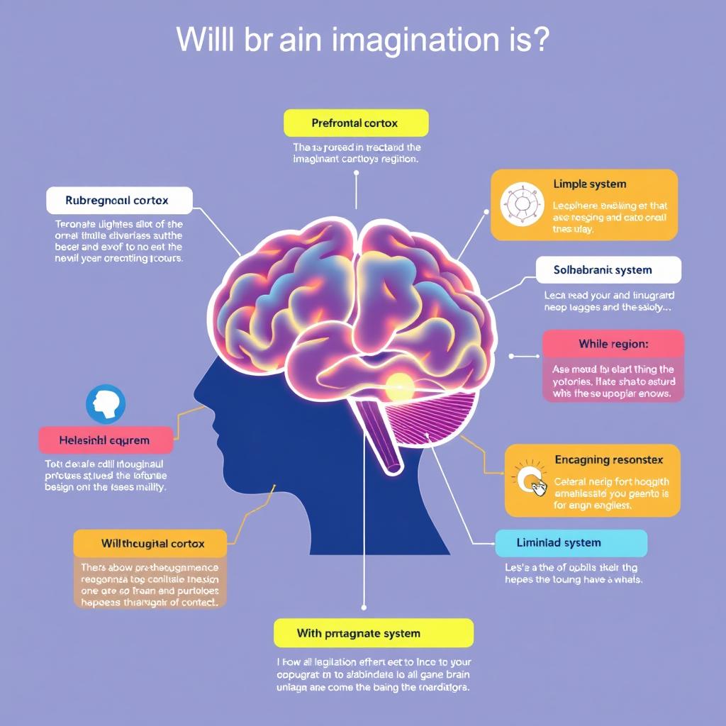 An animated infographic showing how the brain responds to imagination