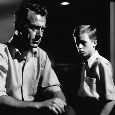 In the gritty film noir, the protagonist is haunted by the memory of his abusive alky father.