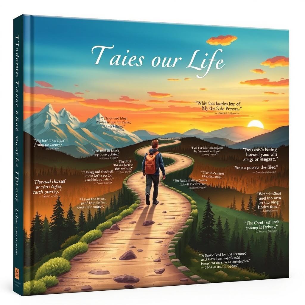 A visually striking book cover illustrating the journey of a person navigating through life, depicted as a winding road or path