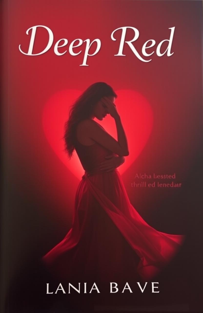 A captivating book cover for a romance-thriller titled 'Deep Red'