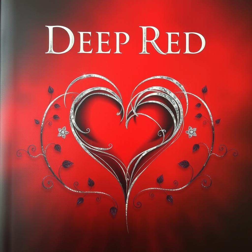 A stunning book cover for a romance-thriller titled 'Deep Red'