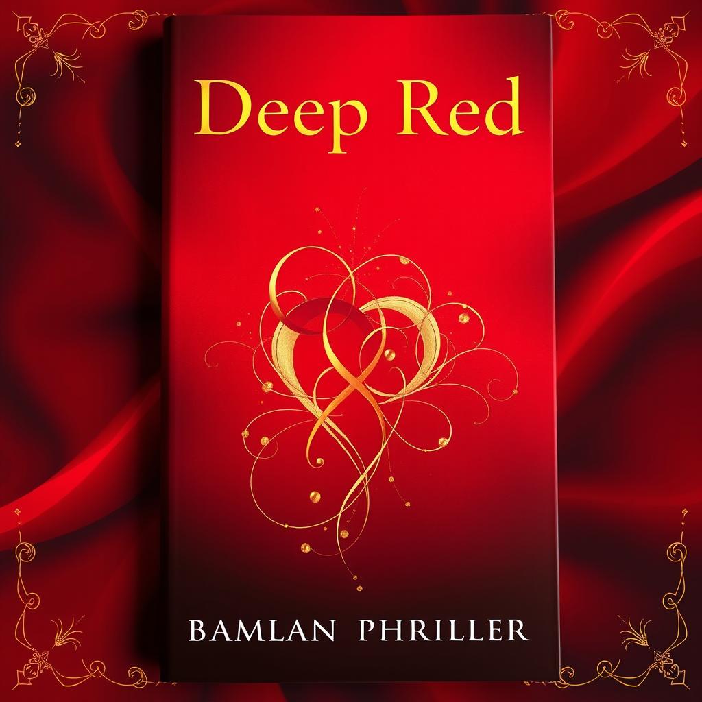 A captivating book cover for a romance-thriller titled 'Deep Red'