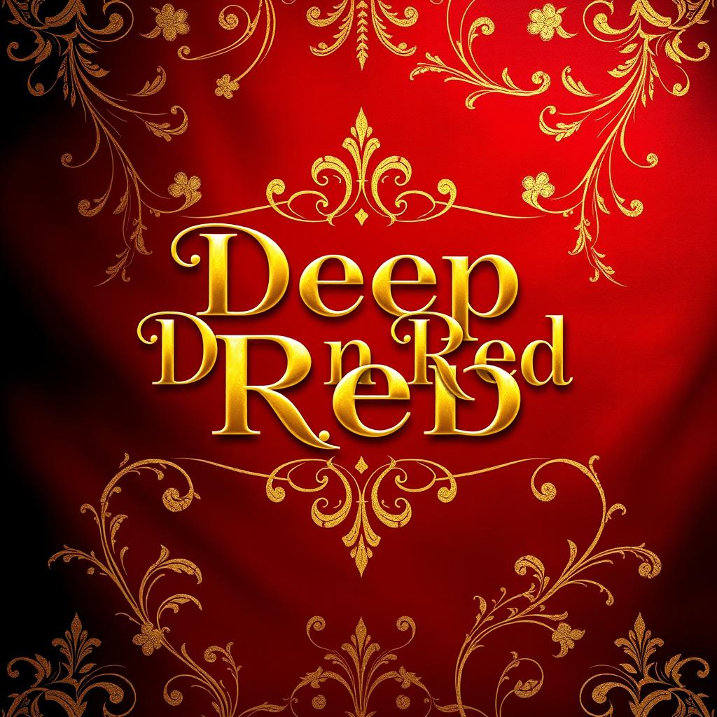 An alluring book cover for a romance-thriller titled 'Deep Red'