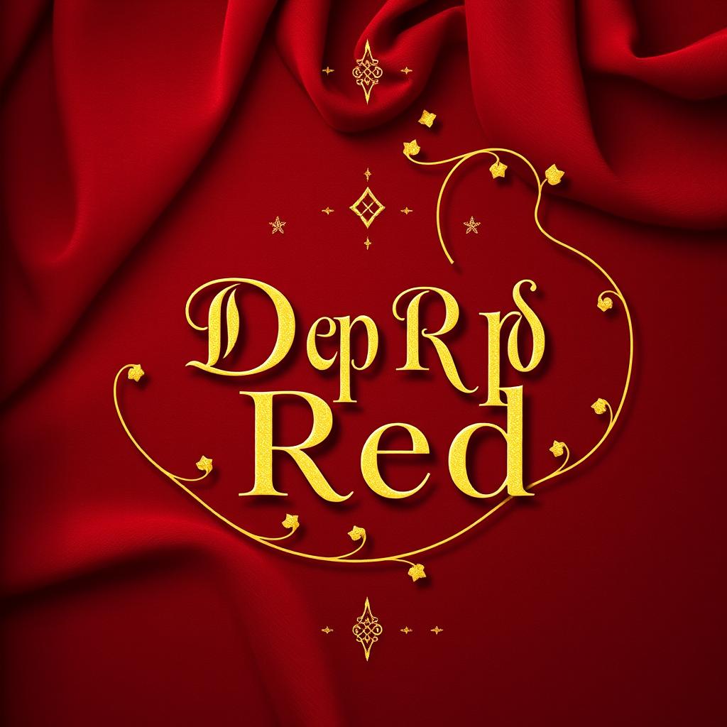 An elegant book cover design for a romance-thriller titled 'Deep Red'